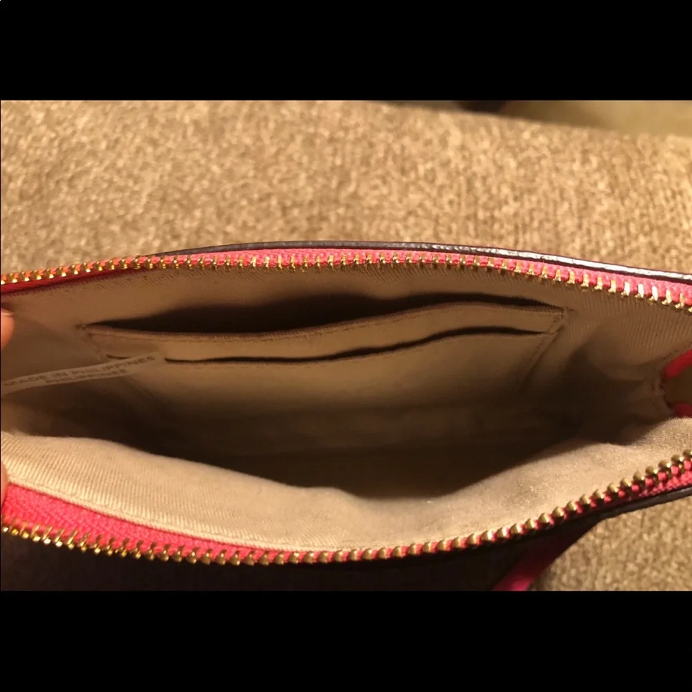 Coach Hot Pink Leather Wristlet Clutch